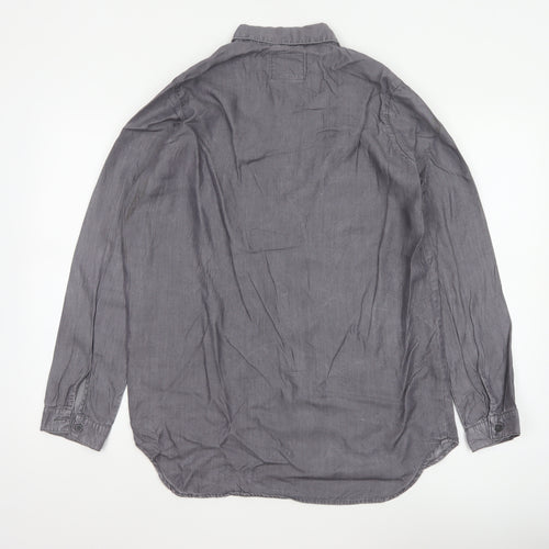 Denim Co. Women’s Grey UK 12 Lyocell Button-Up Long Sleeve Shirt