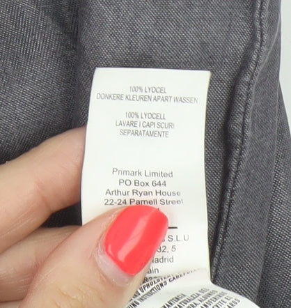 Denim Co. Women’s Grey UK 12 Lyocell Button-Up Long Sleeve Shirt