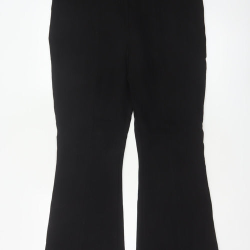 Marks and Spencer Women's Black Size 16 Flared Stretch Trousers