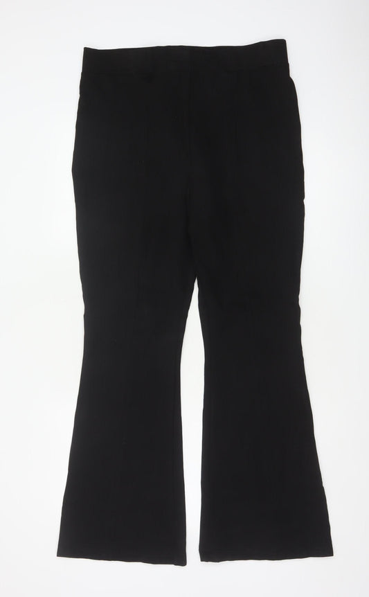 Marks and Spencer Women's Black Size 16 Flared Stretch Trousers