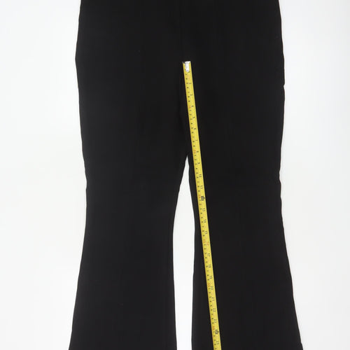 Marks and Spencer Women's Black Size 16 Flared Stretch Trousers