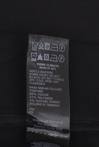 Marks and Spencer Women's Black Size 16 Flared Stretch Trousers