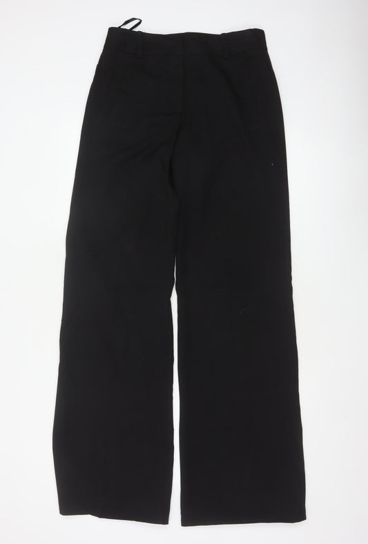 Long Tall Sally Women Black UK 10 Wide-Leg Tailored Trousers 36in