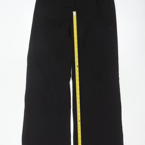 Long Tall Sally Women Black UK 10 Wide-Leg Tailored Trousers 36in