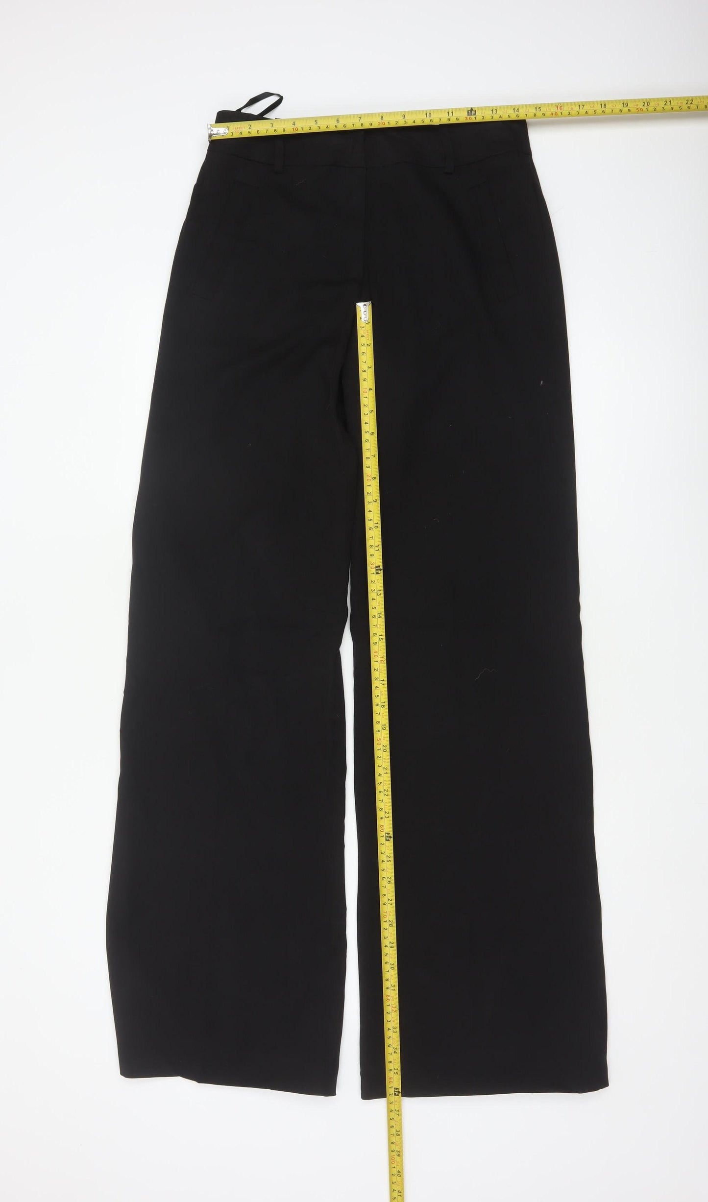 Long Tall Sally Women Black UK 10 Wide-Leg Tailored Trousers 36in