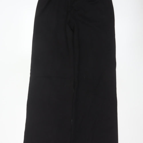 Long Tall Sally Women Black UK 10 Wide-Leg Tailored Trousers 36in