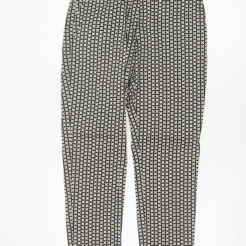 Oasis Women Black Ivory Floral Skinny Stretch Trousers UK 10