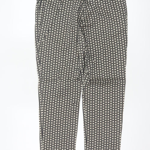 Oasis Women Black Ivory Floral Skinny Stretch Trousers UK 10