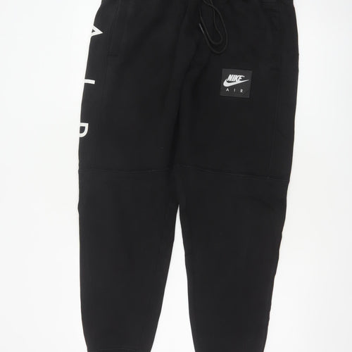 Nike Air Men's Black XL Fleece Jogger Sweatpants Logo Zip Pocket