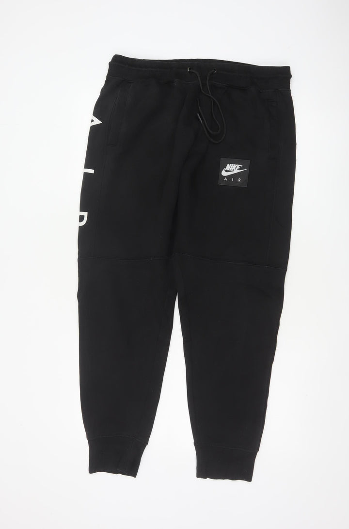 Nike Air Men's Black XL Fleece Jogger Sweatpants Logo Zip Pocket