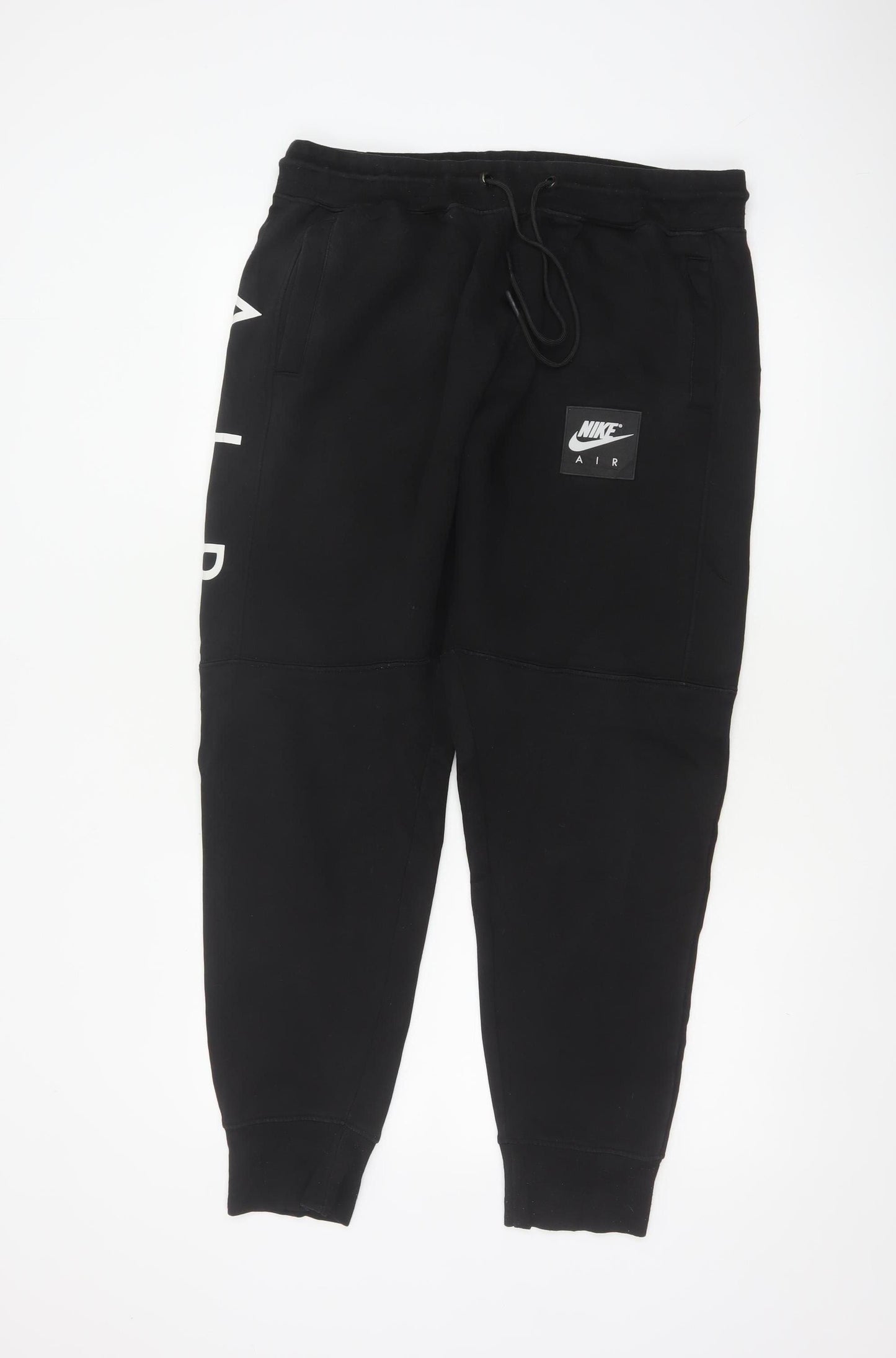 Nike Air Men's Black XL Fleece Jogger Sweatpants Logo Zip Pocket