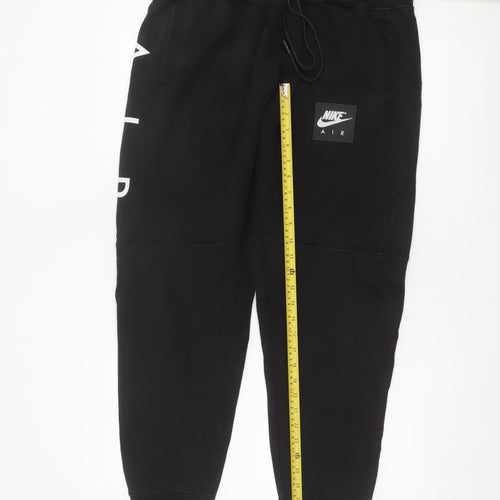 Nike Air Men's Black XL Fleece Jogger Sweatpants Logo Zip Pocket