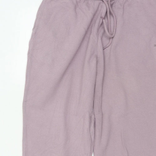 Puma Women Pink Waffle Knit Jogger Trousers Size M Drawstring