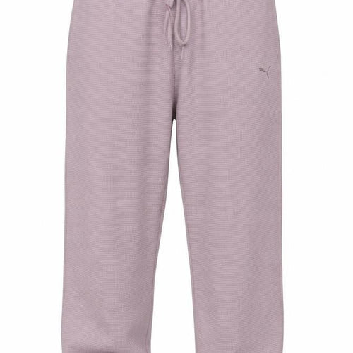 Puma Women Pink Waffle Knit Jogger Trousers Size M Drawstring