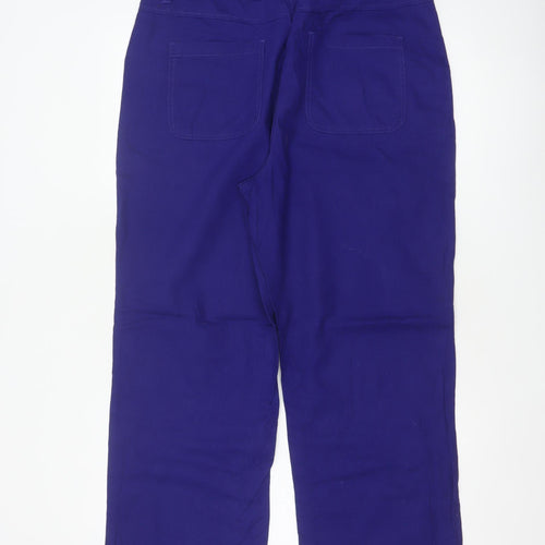 Dash Women’s Blue Linen Cotton Straight Leg Trousers UK 16