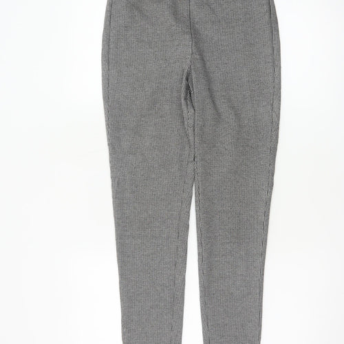 Marks & Spencer Women Grey Check Skinny Leggings UK 8 Short Stretch