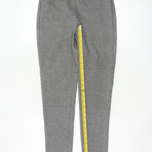 Marks & Spencer Women Grey Check Skinny Leggings UK 8 Short Stretch