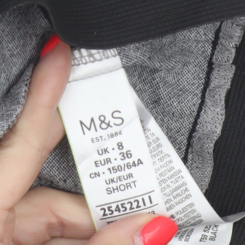 Marks & Spencer Women Grey Check Skinny Leggings UK 8 Short Stretch