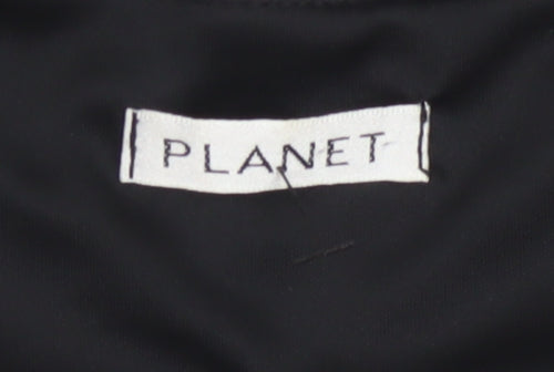 Planet Women Black Silver UK 10 Long Fit & Flare Metallic Knit Dress