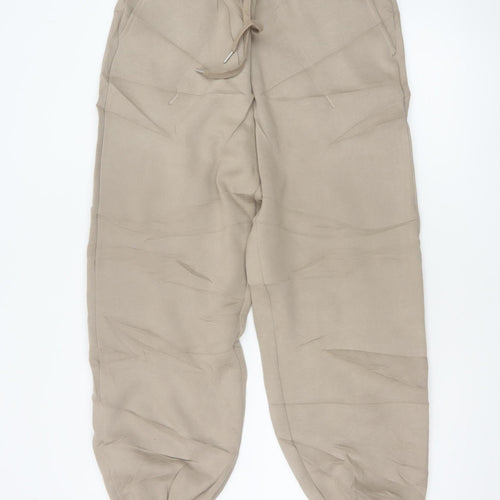 WANDERDOLL Women Beige S Jogger Trousers Drawstring Cuffed Pockets