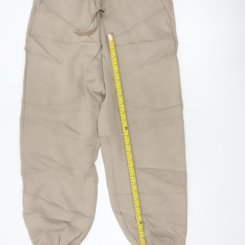 WANDERDOLL Women Beige S Jogger Trousers Drawstring Cuffed Pockets