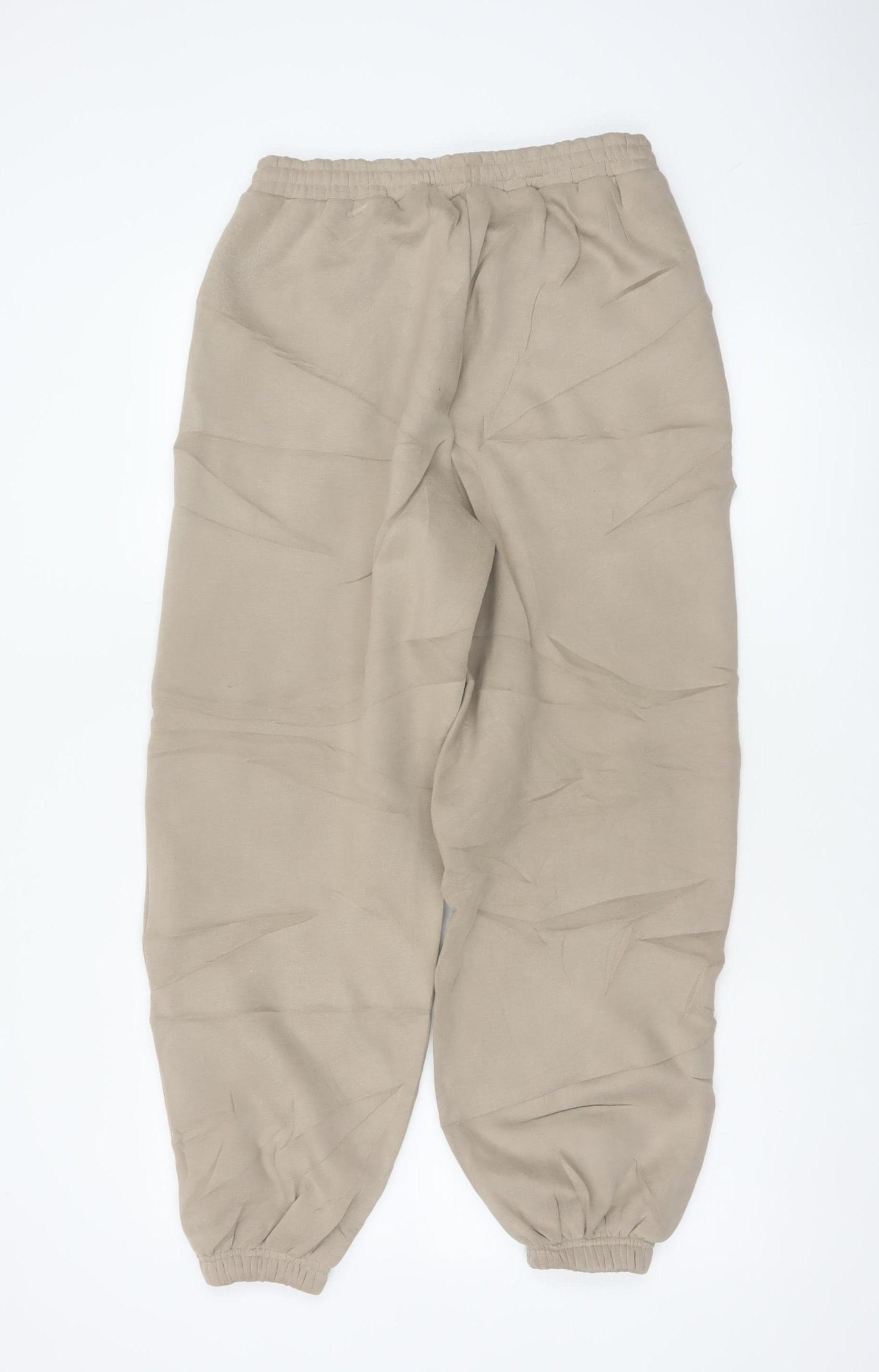 WANDERDOLL Women Beige S Jogger Trousers Drawstring Cuffed Pockets