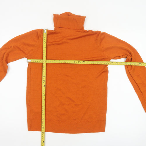 Marks and Spencer Women Orange UK 10 Pure Wool Roll Neck Jumper