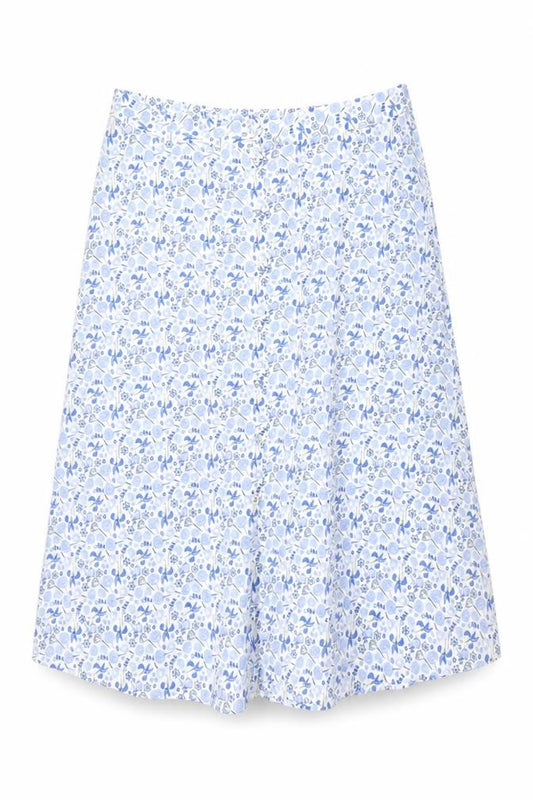 Marks & Spencer Women Blue Floral Midi A-Line Skirt UK 20