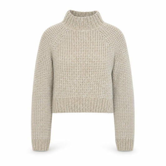 H&M Women’s Beige XS Chunky Knit Roll Neck Pullover Jumper