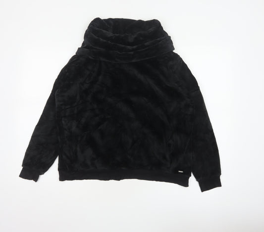 Marks and Spencer Women Black UK 10 Velour Cowl Neck Lounge Jumper