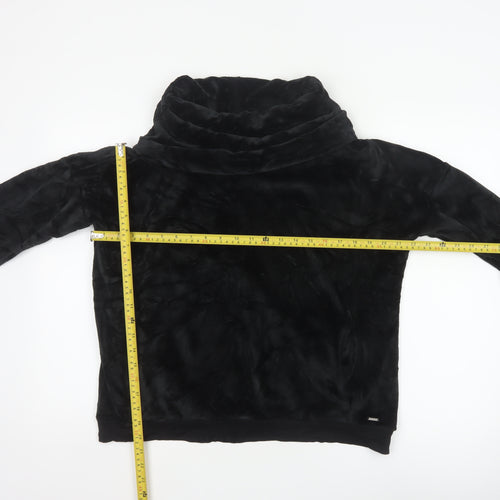 Marks and Spencer Women Black UK 10 Velour Cowl Neck Lounge Jumper