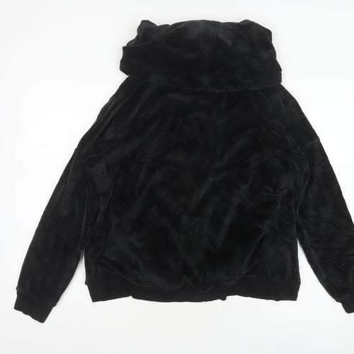 Marks and Spencer Women Black UK 10 Velour Cowl Neck Lounge Jumper