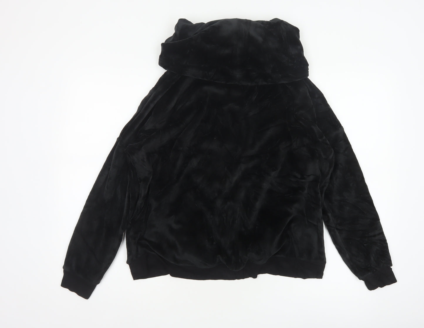 Marks and Spencer Women Black UK 10 Velour Cowl Neck Lounge Jumper