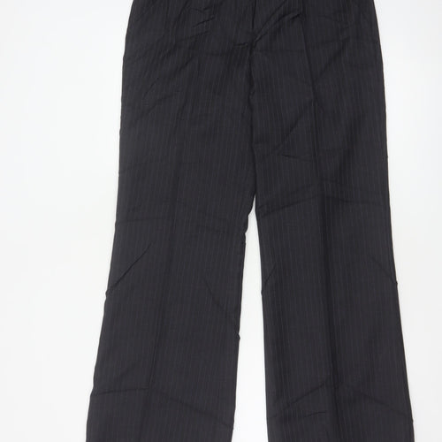 Austin Reed Women Black Pinstripe UK 12 Wool Tailored Trousers