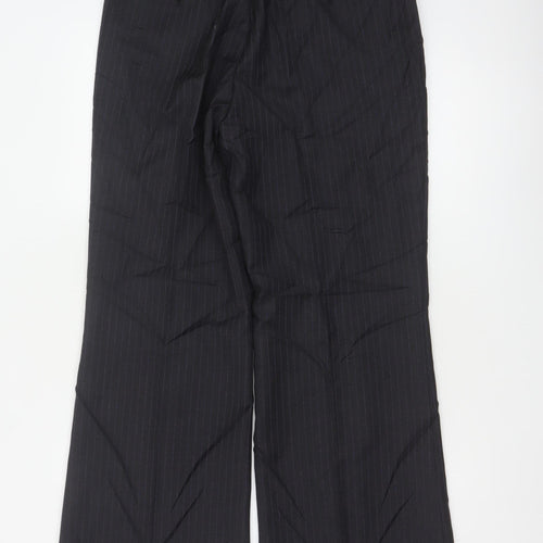Austin Reed Women Black Pinstripe UK 12 Wool Tailored Trousers