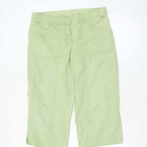 Marks & Spencer Women Green UK 12 Capri Cotton Cargo Trousers