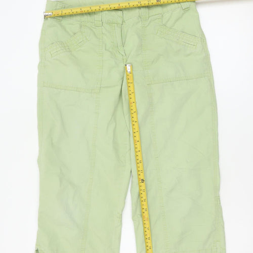 Marks & Spencer Women Green UK 12 Capri Cotton Cargo Trousers