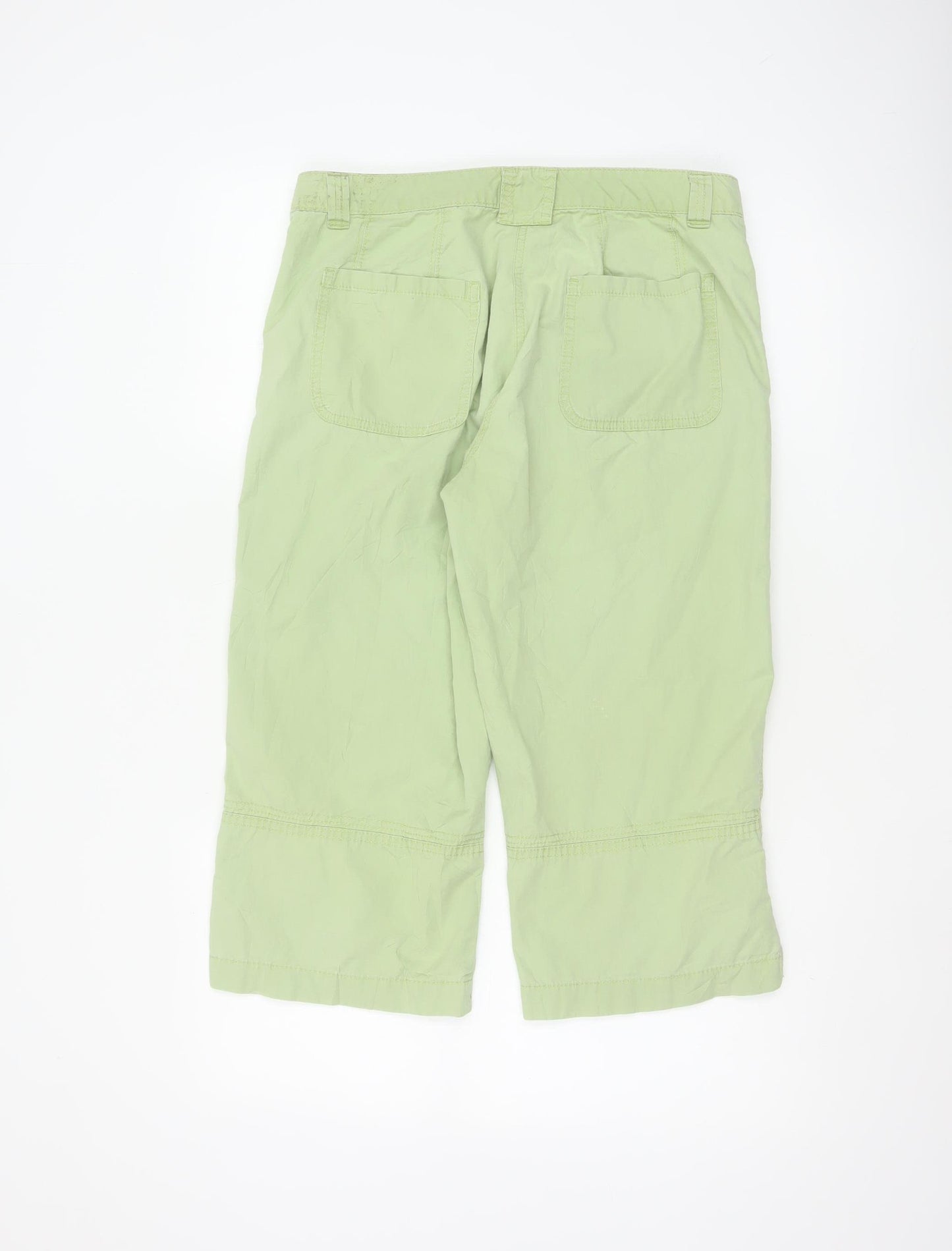 Marks & Spencer Women Green UK 12 Capri Cotton Cargo Trousers