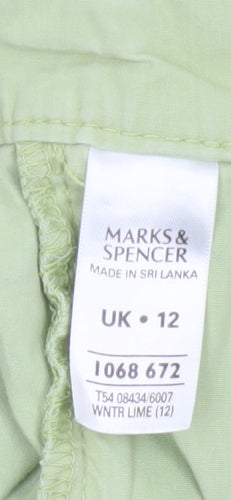 Marks & Spencer Women Green UK 12 Capri Cotton Cargo Trousers