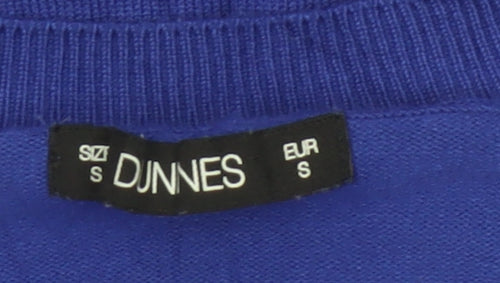 Dunnes Women Blue S Fine Knit Crew Neck Zip Hem Jumper