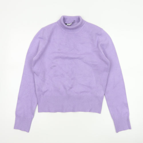 French Connection Women Purple L Roll Neck Knit Pullover Jumper
