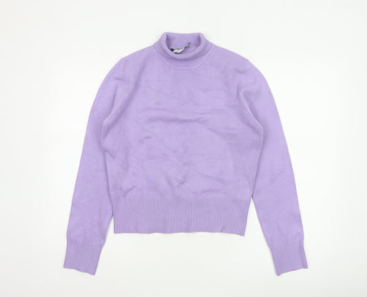 French Connection Women Purple L Roll Neck Knit Pullover Jumper