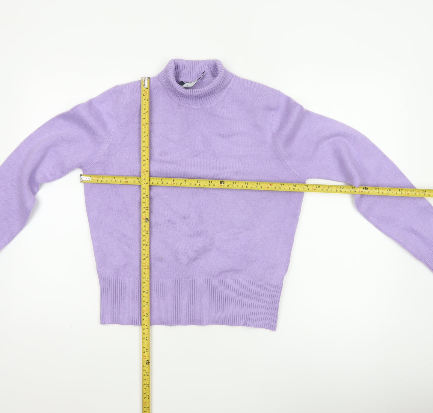 French Connection Women Purple L Roll Neck Knit Pullover Jumper