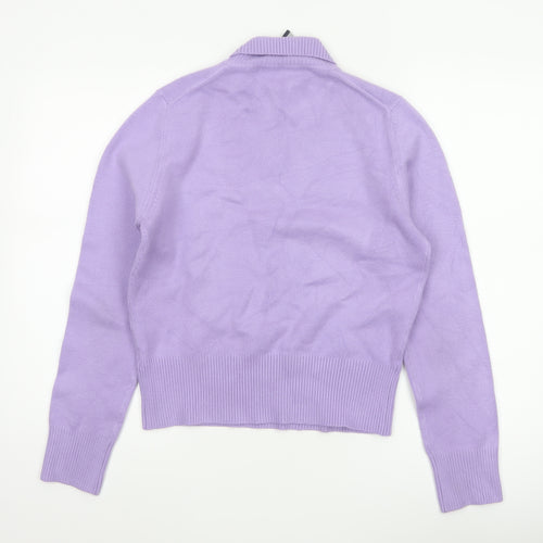 French Connection Women Purple L Roll Neck Knit Pullover Jumper