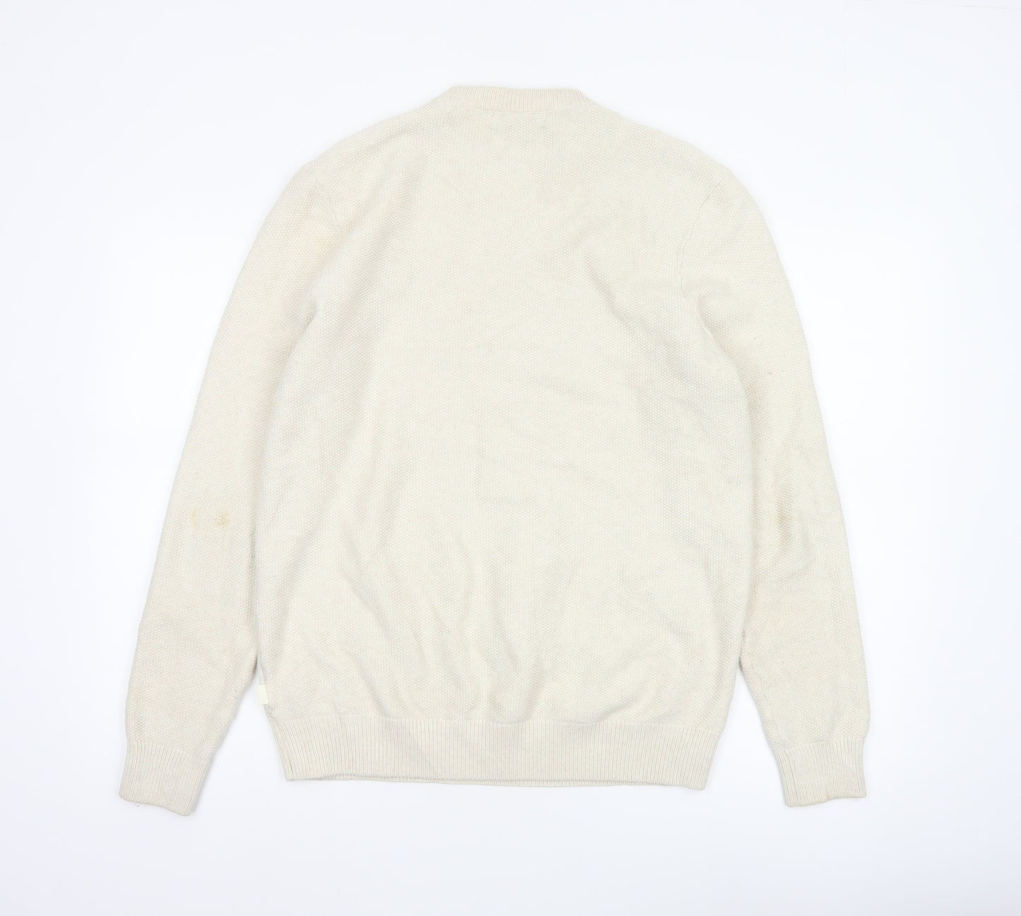 Marks and Spencer Men's Ivory M Cable-Knit Cotton Blend Jumper