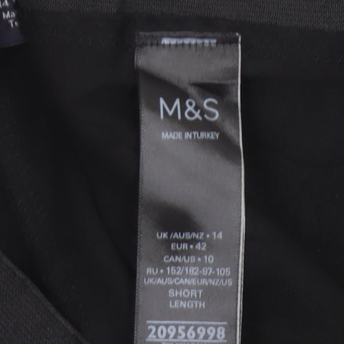 Marks and Spencer Women’s Black Size 14 High Rise Tapered Trousers
