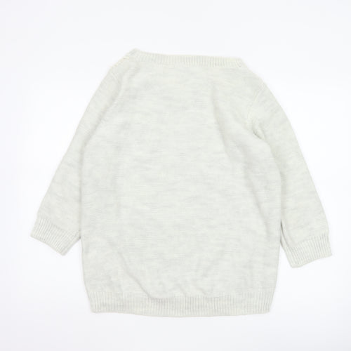 Oasis Women Ivory M Cable Knit Crochet Raglan Crew Neck Jumper