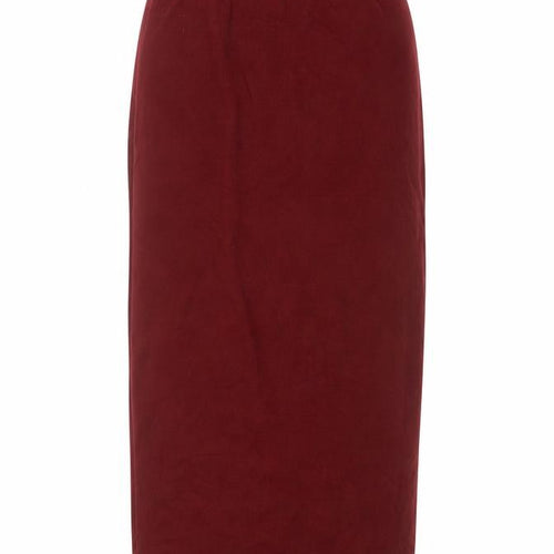 PrettyLittleThing Women Red UK 8 Long Pencil Skirt Drawstring Slit