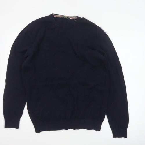 Cavani Men’s Blue XL Cotton Crew Neck Knit Pullover Jumper