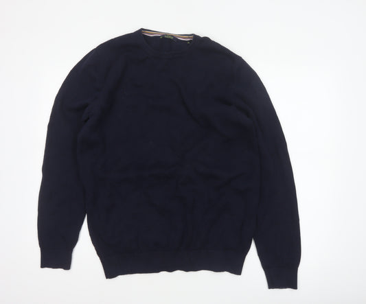 Cavani Men’s Blue XL Cotton Crew Neck Knit Pullover Jumper